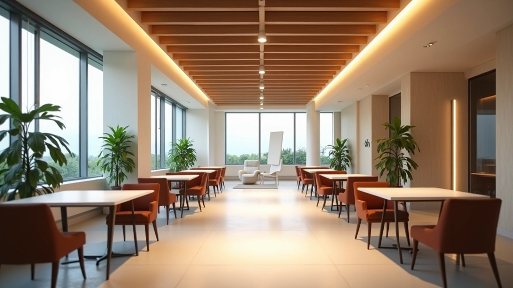 Iluminação LED eficiente em espaço comercial
