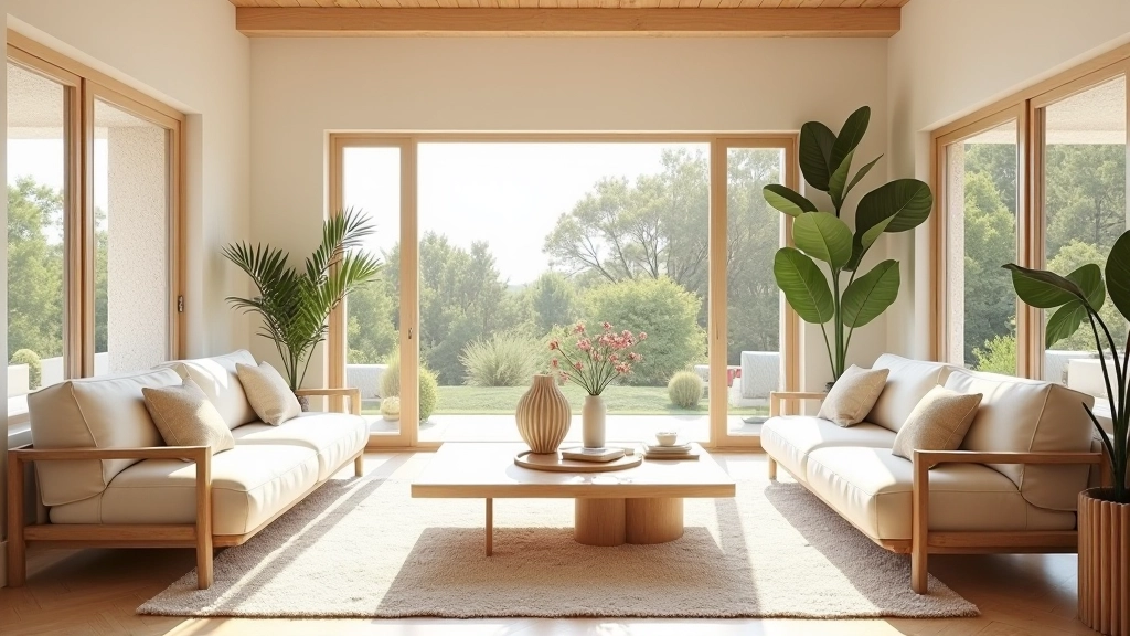Espaço de interior moderno com design sustentável, materiais naturais e iluminação natural em Lisboa