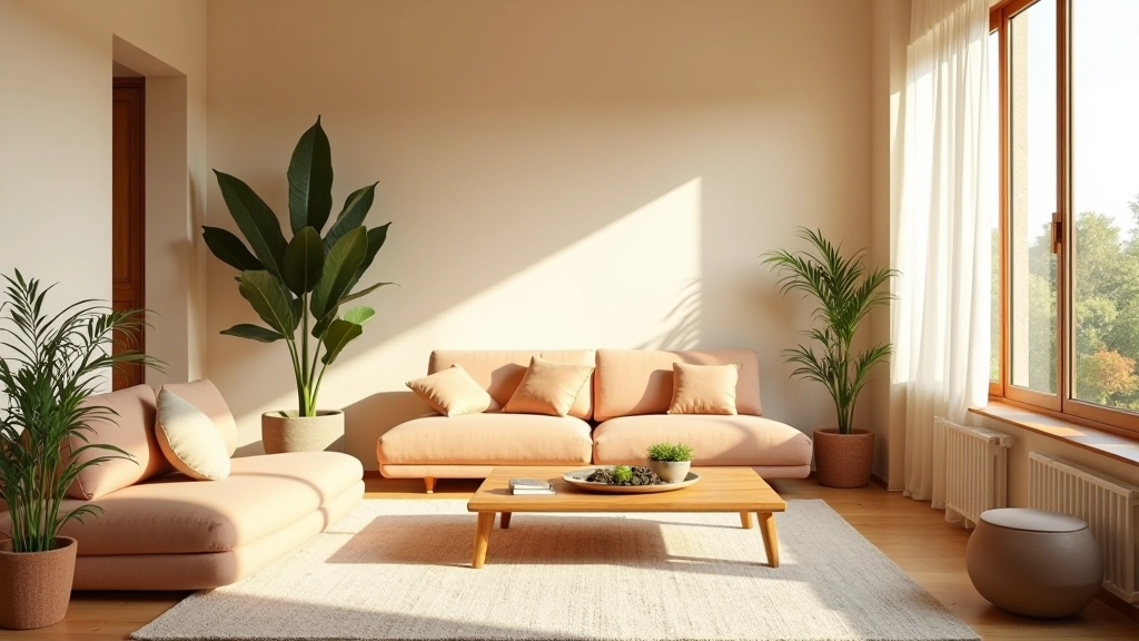 Interiores sustentáveis com móveis artesanais e iluminação natural em ambiente de sala de estar portuguesa