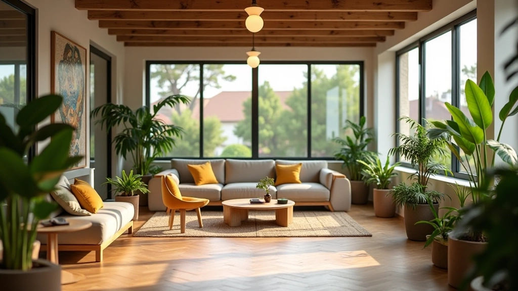 Espaço de trabalho sustentável com móveis eco-friendly
